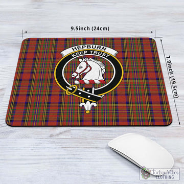 Tartan Vibes Clothing Hepburn Tartan Mouse Pad with Family Crest
