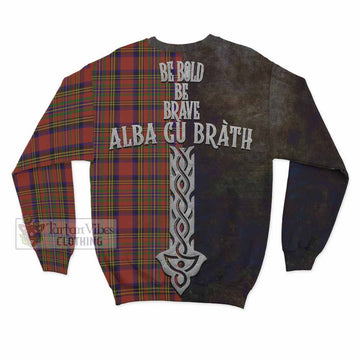 Hepburn Tartan Family Crest Sweatshirt Alba Gu Brath Be Brave Lion Ancient Style