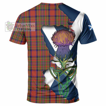 Tartan Vibes Clothing Hepburn Tartan Family Crest T-Shirt Scottish Thistle Celtic Inspired
