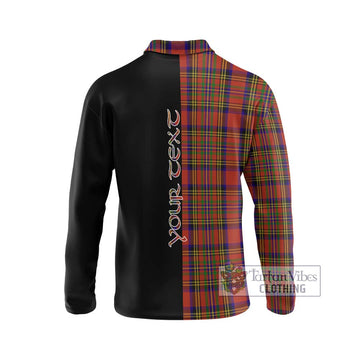 Hepburn Tartan Long Sleeve Polo Shirt with Family Crest and Half Of Me Style