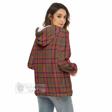Tartan Vibes Clothing Hepburn Tartan Women's Borg  Half Zip Fleece Hoodie