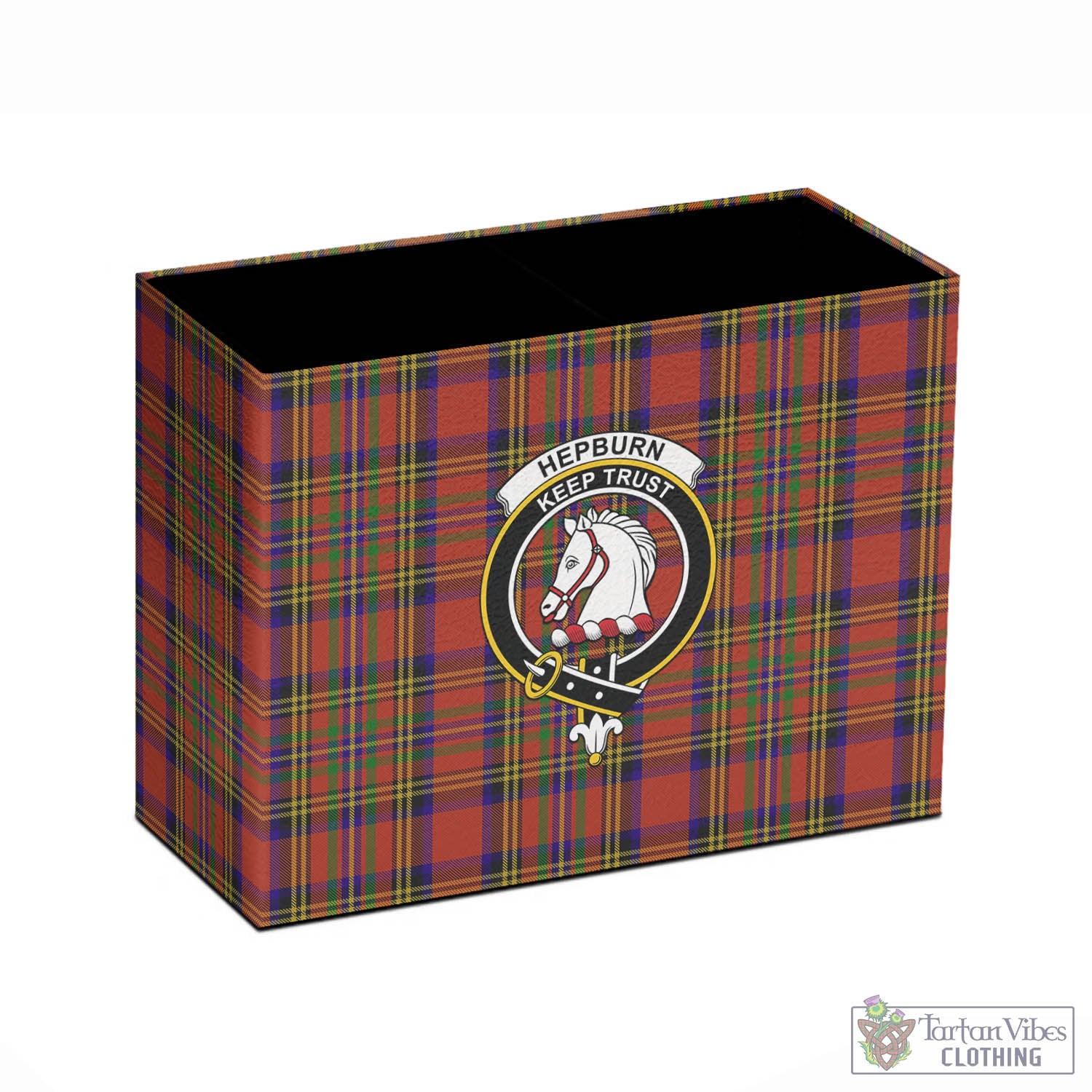 Tartan Vibes Clothing Hepburn Tartan Pen Holder with Family Crest