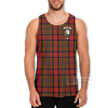 Hepburn Tartan Men's Tank Top with Family Crest Celtic Skull Style