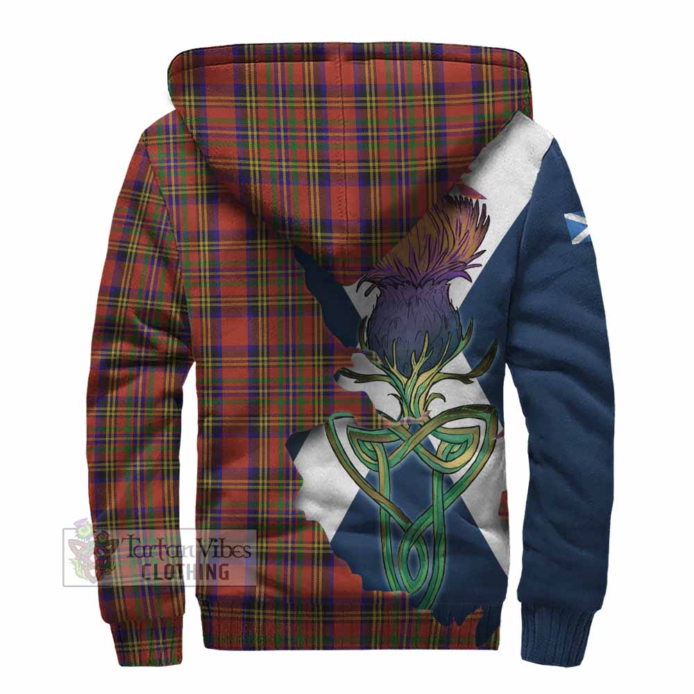 Tartan Vibes Clothing Hepburn Tartan Family Crest Sherpa Hoodie Scottish Thistle Celtic Inspired