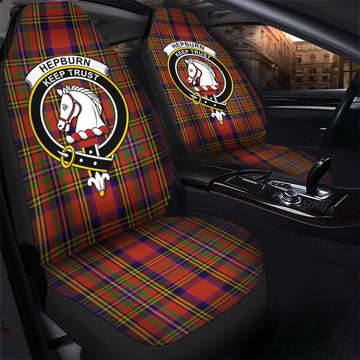 Hepburn Tartan Car Seat Cover with Family Crest
