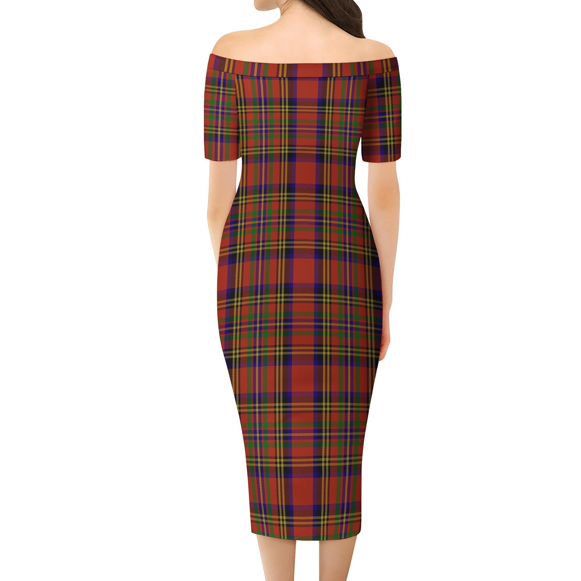 Hepburn Tartan Off Shoulder Lady Dress - Tartanvibesclothing