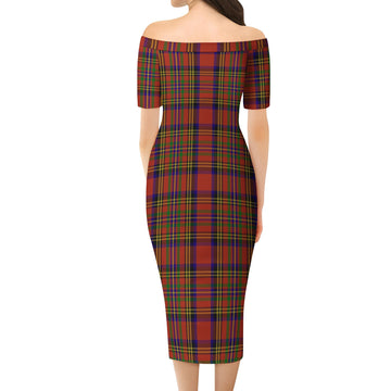 Hepburn Tartan Off Shoulder Lady Dress
