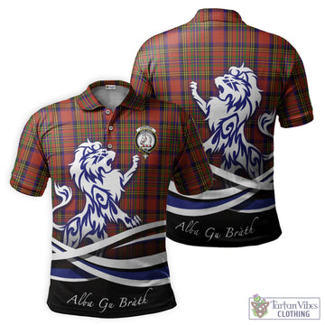 Hepburn Tartan Polo Shirt with Alba Gu Brath Regal Lion Emblem