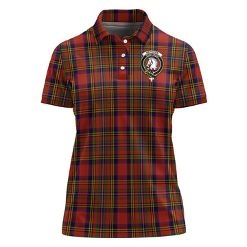 Hepburn Tartan Polo Shirt with Family Crest For Women - Tartan Vibes Clothing