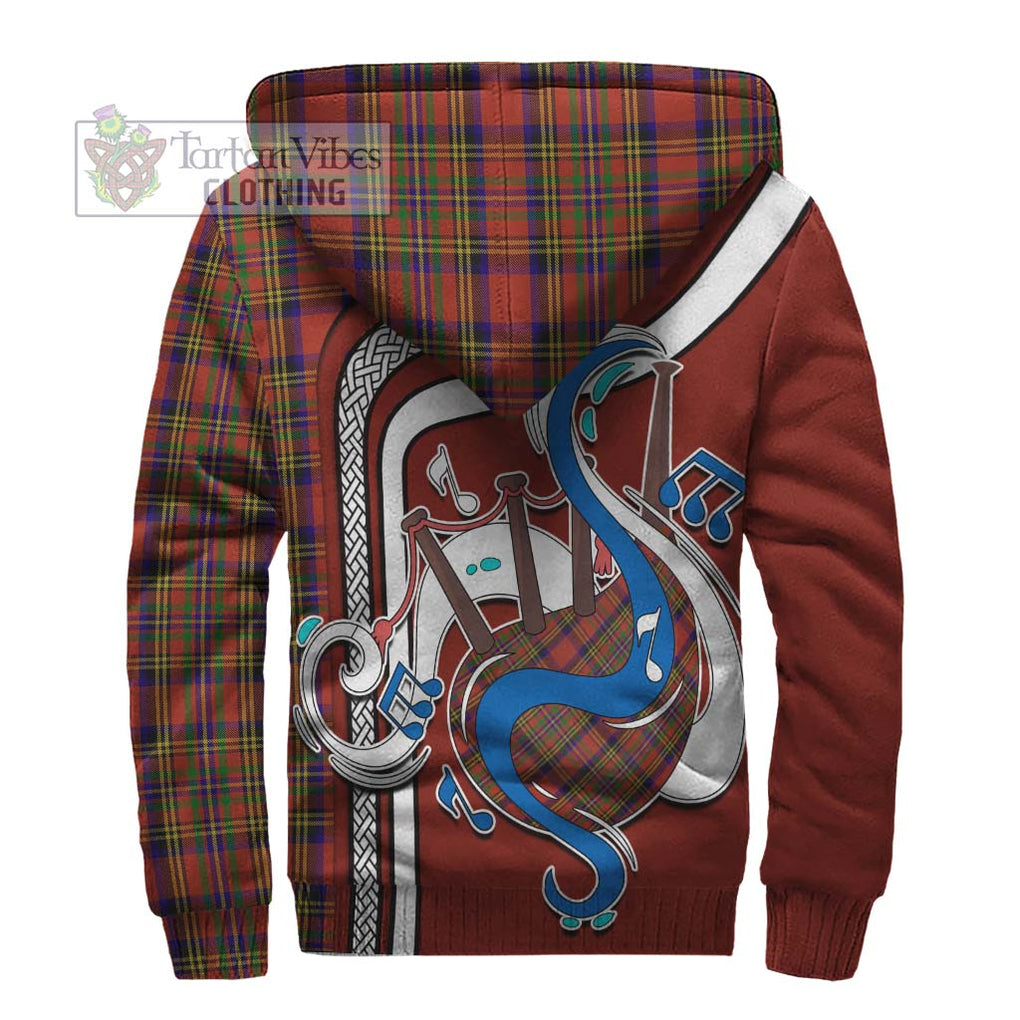 Hepburn Tartan Sherpa Hoodie with Epic Bagpipe Style - Tartanvibesclothing Shop