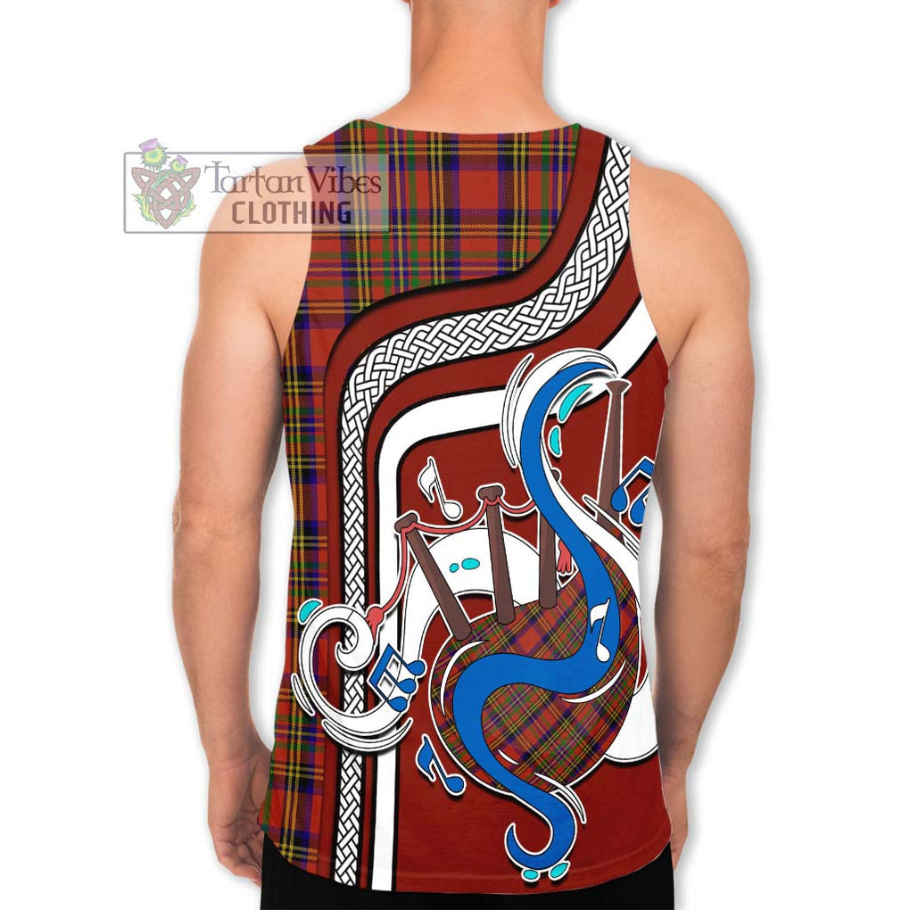 Hepburn Tartan Men's Tank Top with Epic Bagpipe Style - Tartanvibesclothing Shop