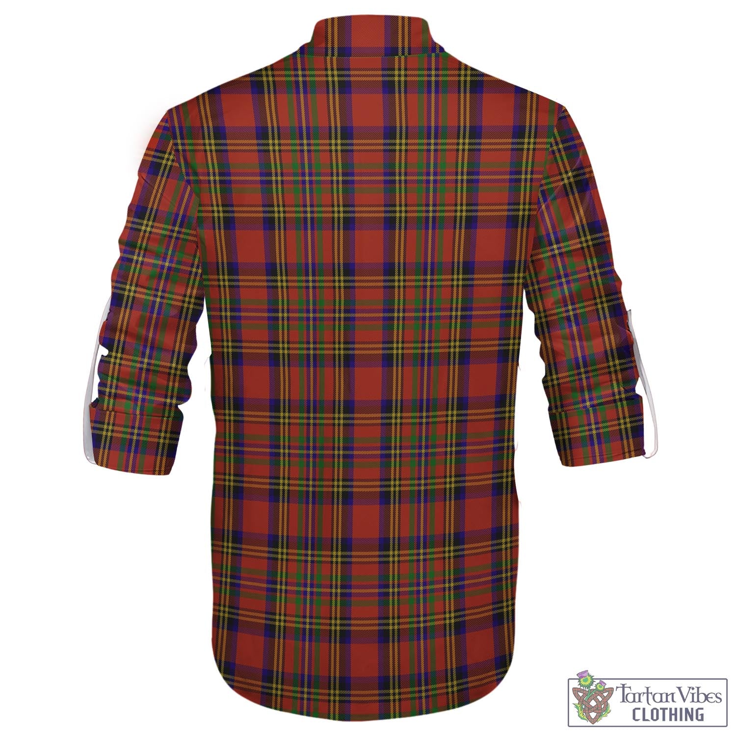 Tartan Vibes Clothing Hepburn Tartan Men's Scottish Traditional Jacobite Ghillie Kilt Shirt