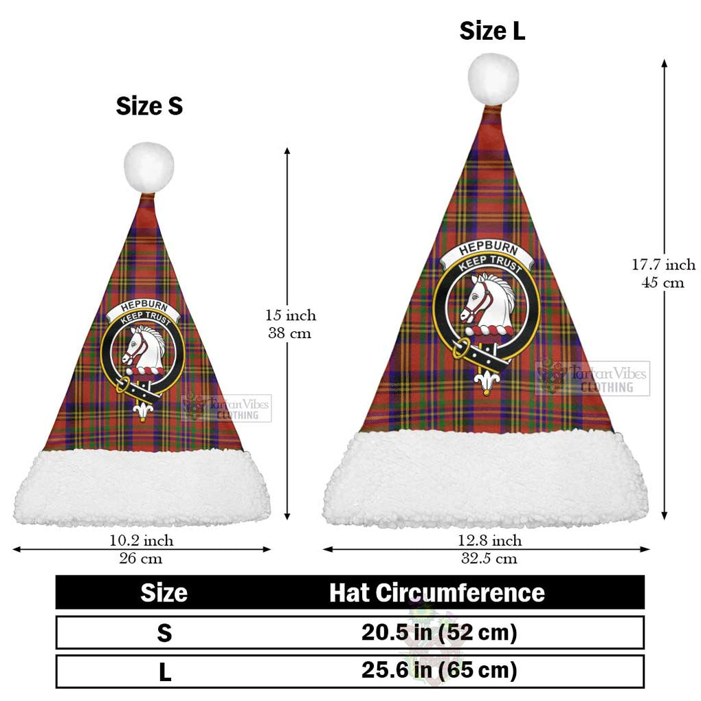 Tartan Vibes Clothing Hepburn Tartan Christmas Santa Hats with Family Crest
