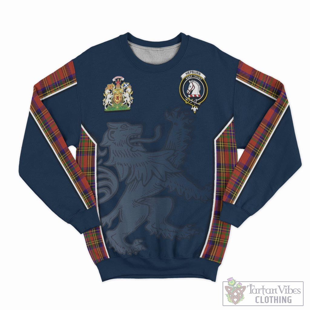 Tartan Vibes Clothing Hepburn Tartan Sweater with Family Crest and Lion Rampant Vibes Sport Style