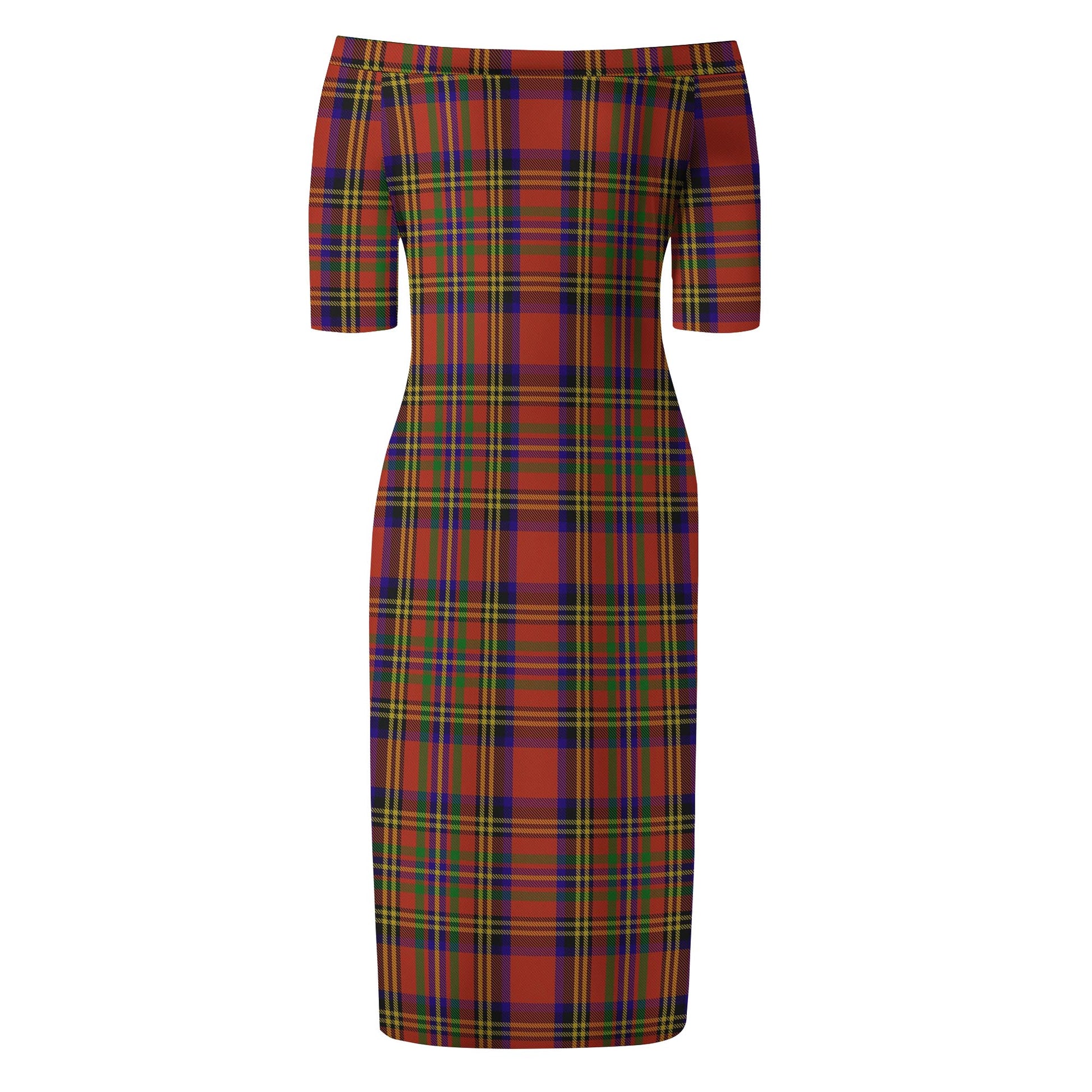 Hepburn Tartan Off Shoulder Lady Dress - Tartanvibesclothing