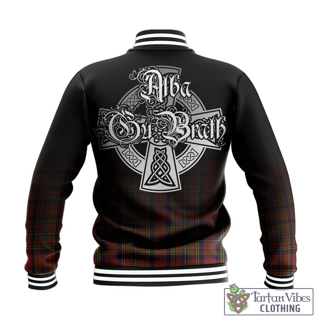 Hepburn Tartan Baseball Jacket Featuring Alba Gu Brath Family Crest Celtic Inspired - Tartan Vibes Clothing