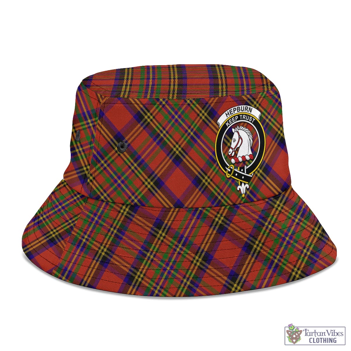 Tartan Vibes Clothing Hepburn Tartan Bucket Hat with Family Crest