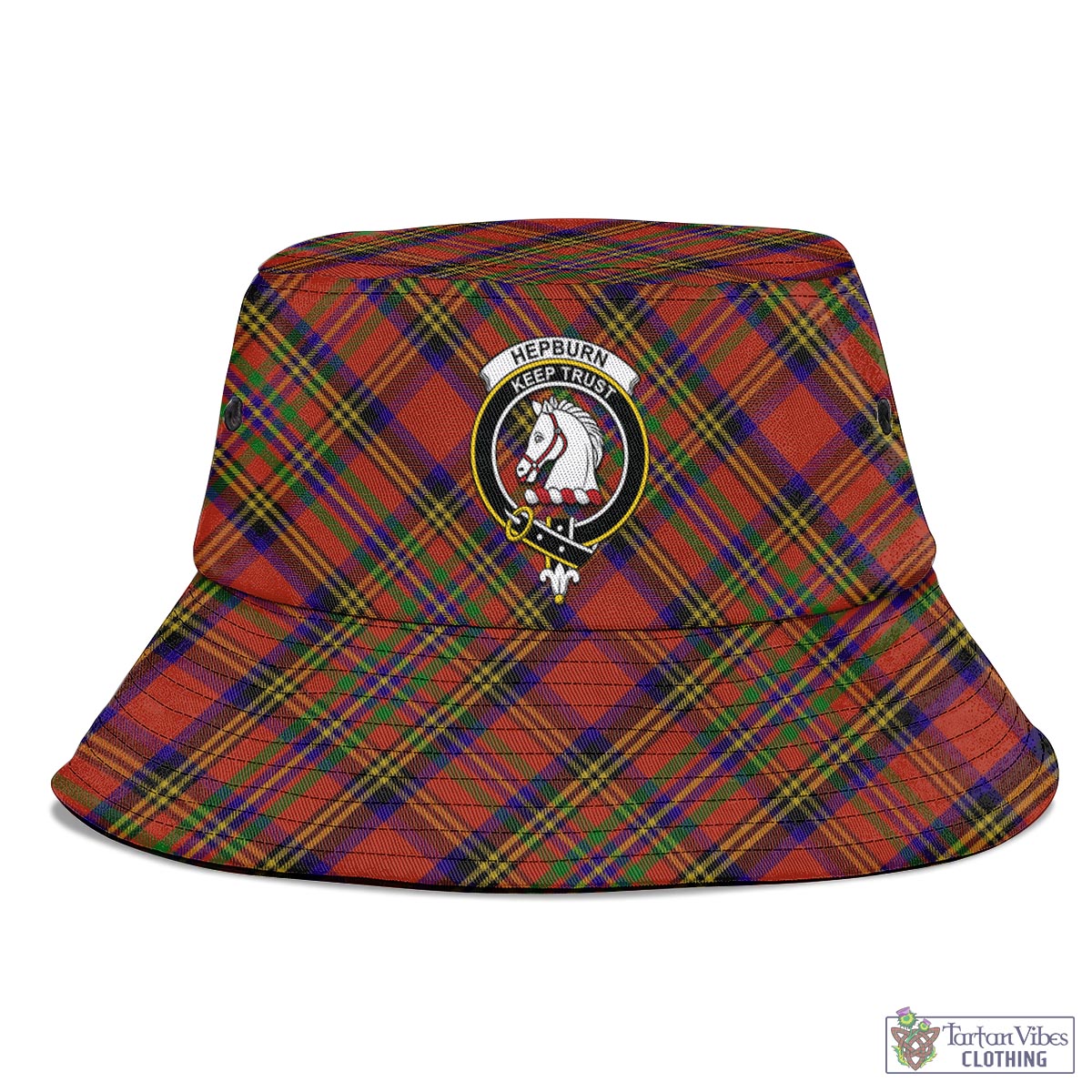 Tartan Vibes Clothing Hepburn Tartan Bucket Hat with Family Crest
