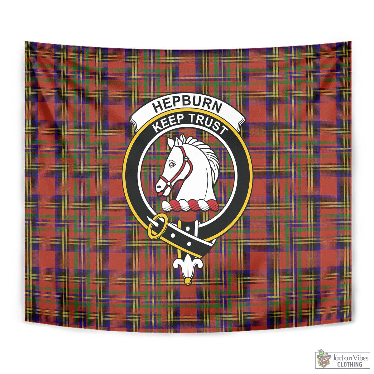 Hepburn Tartan Tapestry Wall Hanging and Home Decor for Room with Family Crest - Tartan Vibes Clothing