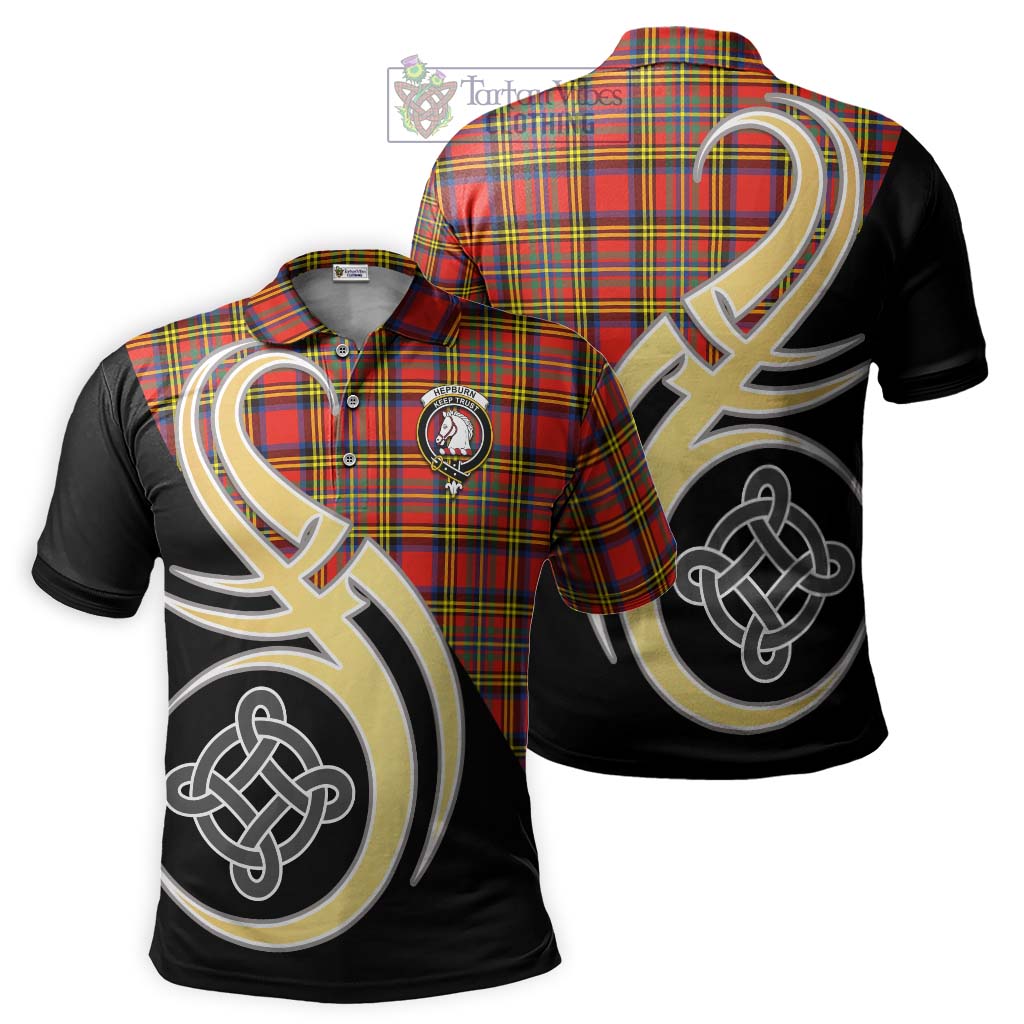 Hepburn Ancient Tartan Polo Shirt with Family Crest and Celtic Symbol Style Kid - Tartan Vibes Clothing