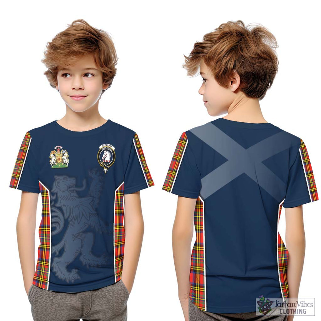 Hepburn Ancient Tartan Kid T-Shirt with Family Crest and Lion Rampant Vibes Sport Style Youth XL Size14 - Tartan Vibes Clothing