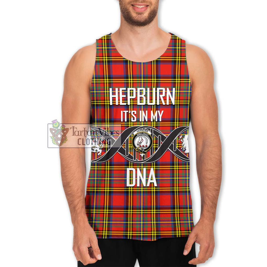 Hepburn Ancient Tartan Men's Tank Top with Family Crest DNA In Me Style Men - Tartanvibesclothing Shop