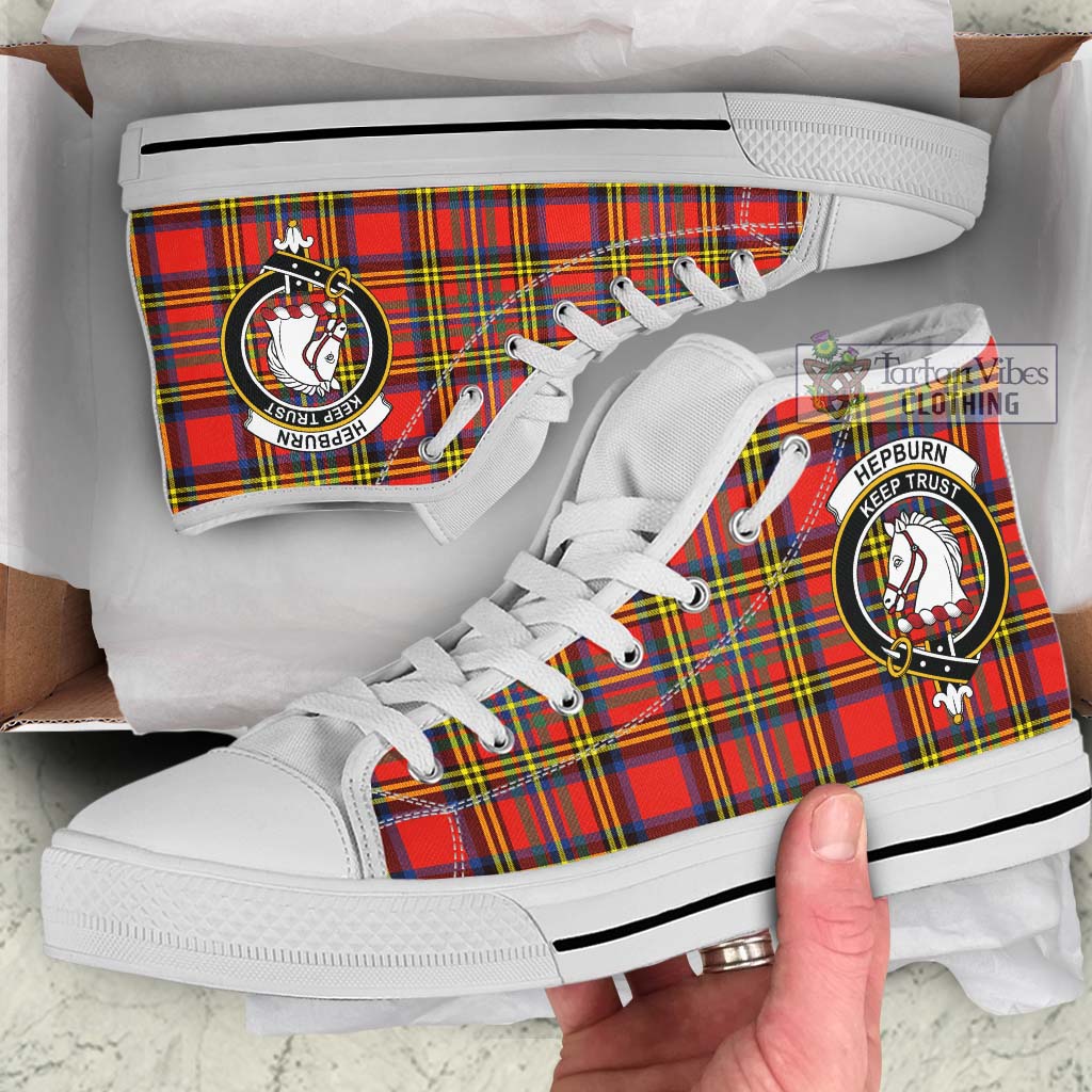 Tartan Vibes Clothing Hepburn Ancient Tartan High Top Shoes with Family Crest