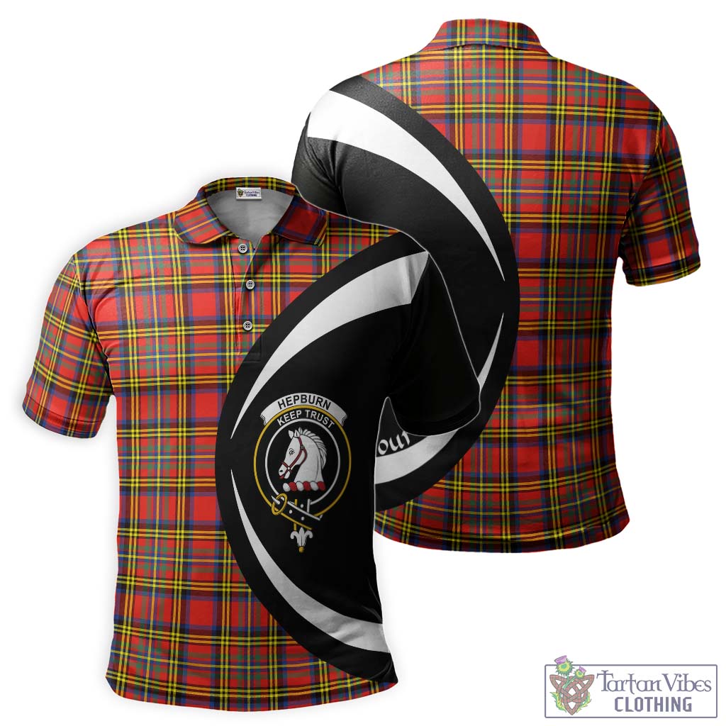 Hepburn Ancient Tartan Men's Polo Shirt with Family Crest Circle Style Kid - Tartan Vibes Clothing