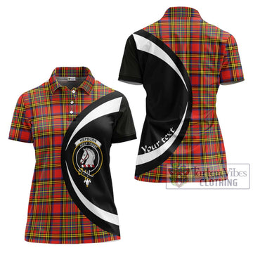 Hepburn Ancient Tartan Women's Polo Shirt with Family Crest Circle Style Women - Tartan Vibes Clothing