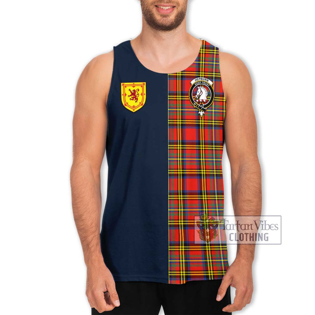 Tartan Vibes Clothing Hepburn Ancient Tartan Men's Tank Top with Scottish Lion Royal Arm Half Style
