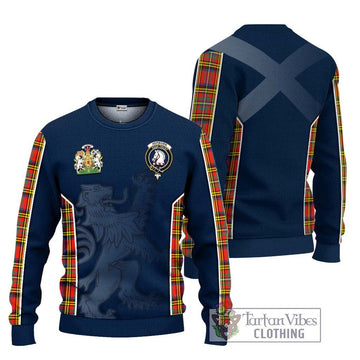 Hepburn Ancient Tartan Knitted Sweater with Family Crest and Lion Rampant Vibes Sport Style Unisex - Tartan Vibes Clothing