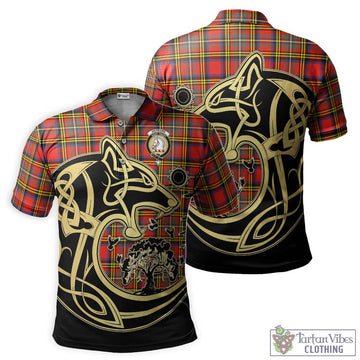 Hepburn Ancient Tartan Polo Shirt with Family Crest Celtic Wolf Style Kid - Tartanvibesclothing Shop