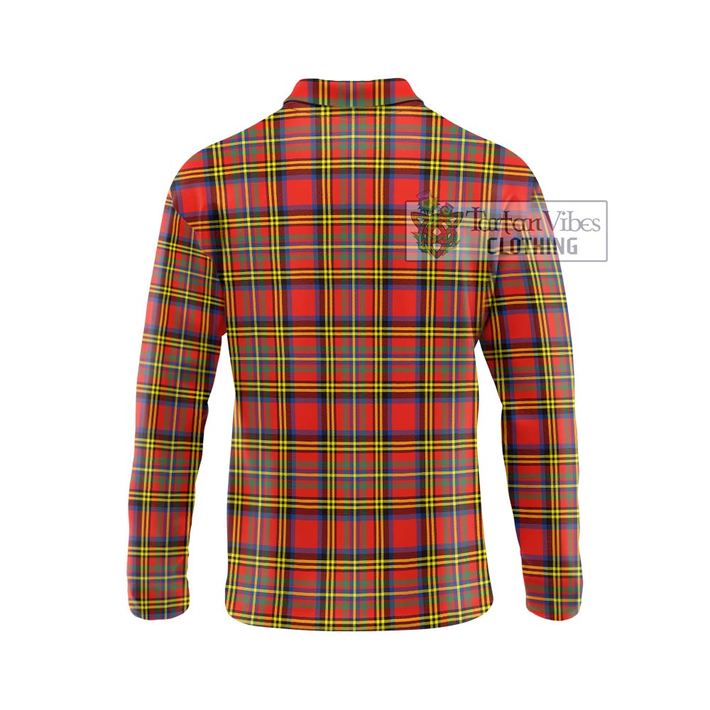 Hepburn Ancient Tartan Long Sleeve Polo Shirt with Family Crest DNA In Me Style - Tartanvibesclothing Shop