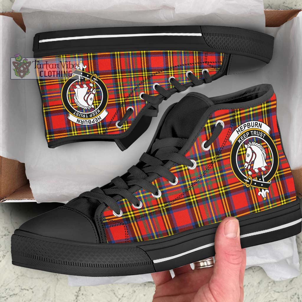 Tartan Vibes Clothing Hepburn Ancient Tartan High Top Shoes with Family Crest