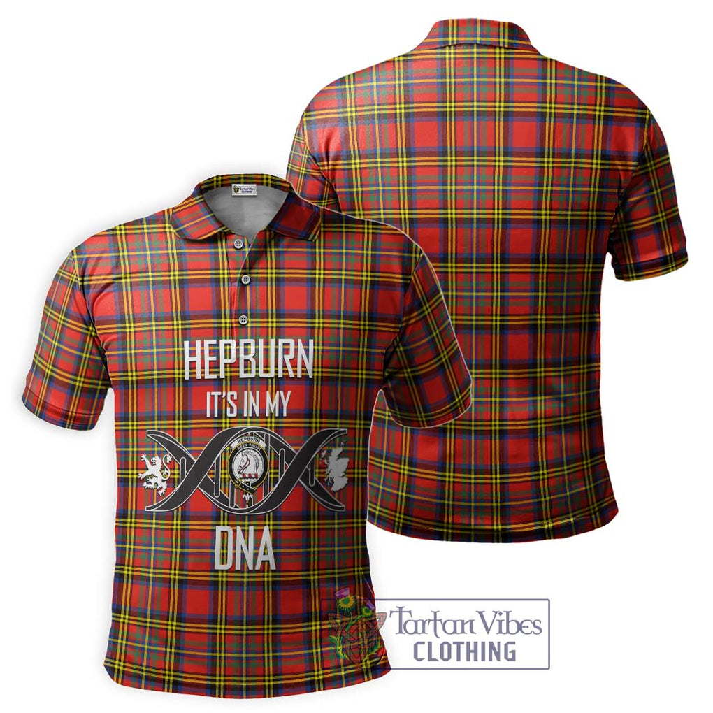 Hepburn Ancient Tartan Polo Shirt with Family Crest DNA In Me Style - Tartanvibesclothing Shop