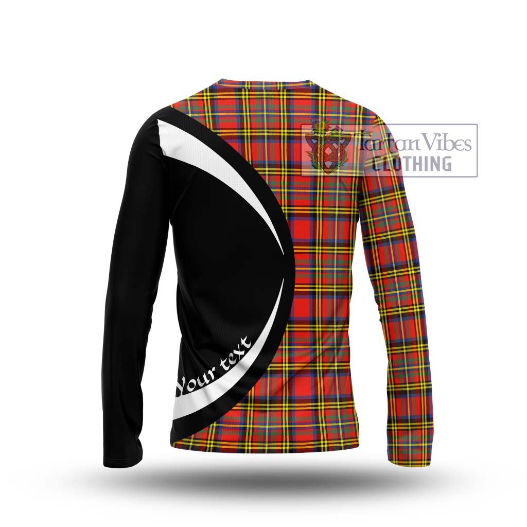 Hepburn Ancient Tartan Long Sleeve T-Shirt with Family Crest Circle Style - Tartan Vibes Clothing