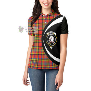 Hepburn Ancient Tartan Women's Polo Shirt with Family Crest Circle Style - Tartan Vibes Clothing