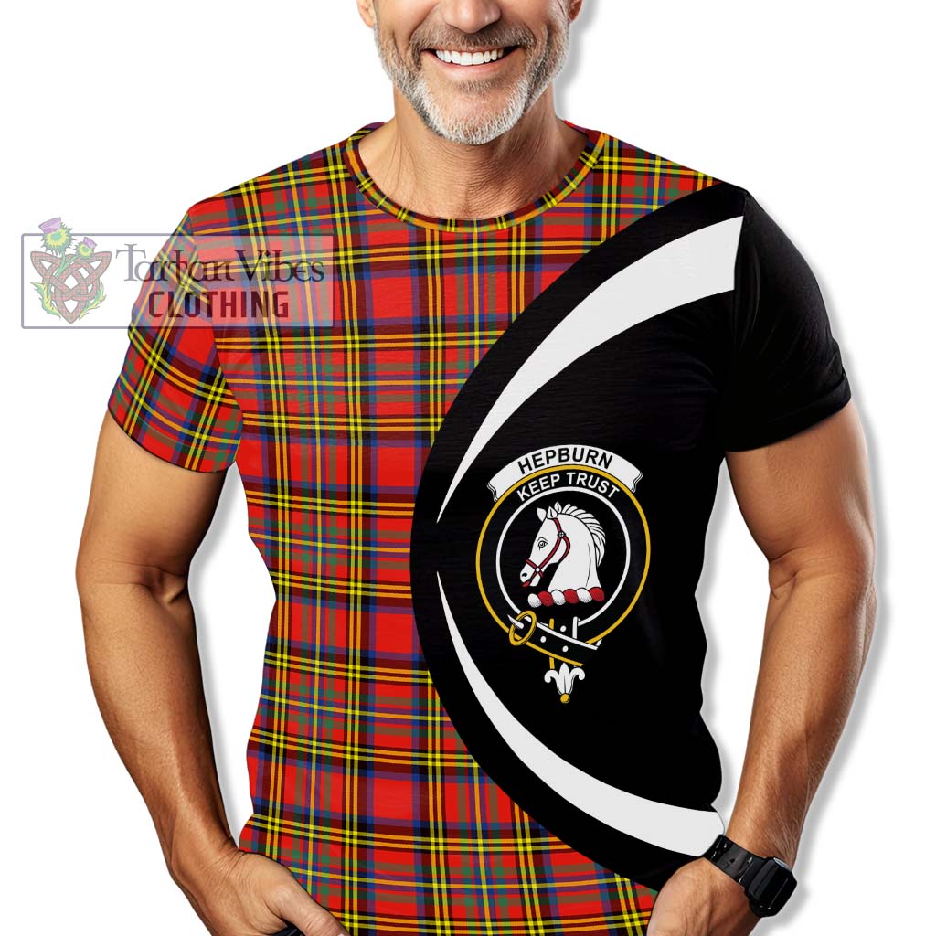 Tartan Vibes Clothing Hepburn Ancient Tartan T-Shirt with Family Crest Circle Style