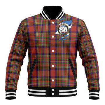 Hepburn Clan Crest In Me Tartan Baseball Jacket Scotland Flag Style