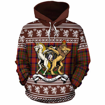 Hepburn Clan Tartan Crest Christmas Cotton Hoodie Coat of Arms Funny Style - Tartan Vibes Clothing