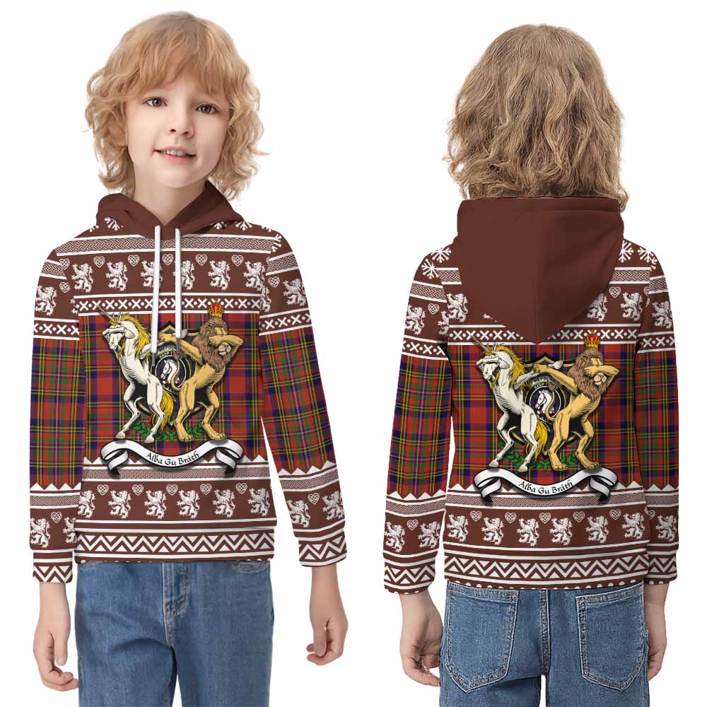 Hepburn Clan Tartan Crest Christmas Kid Hoodie Coat of Arms Funny Style - Tartan Vibes Clothing