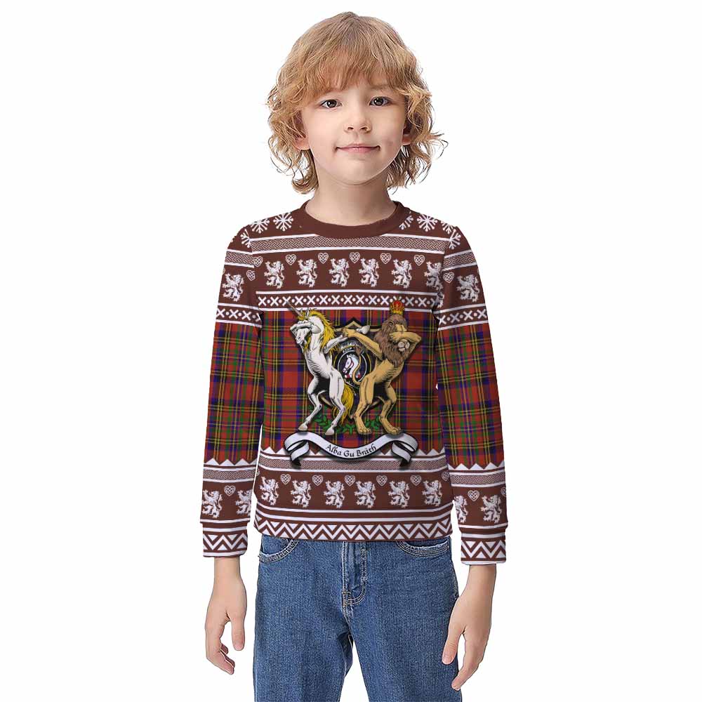 Hepburn Clan Tartan Crest Christmas Kid Ugly Sweatshirt Coat of Arms Funny Style - Tartan Vibes Clothing