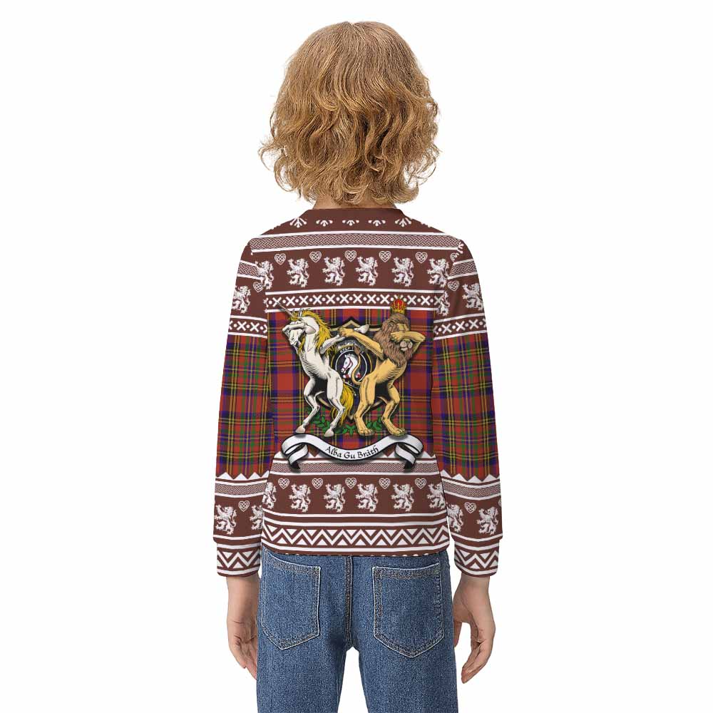 Hepburn Clan Tartan Crest Christmas Kid Ugly Sweatshirt Coat of Arms Funny Style - Tartan Vibes Clothing