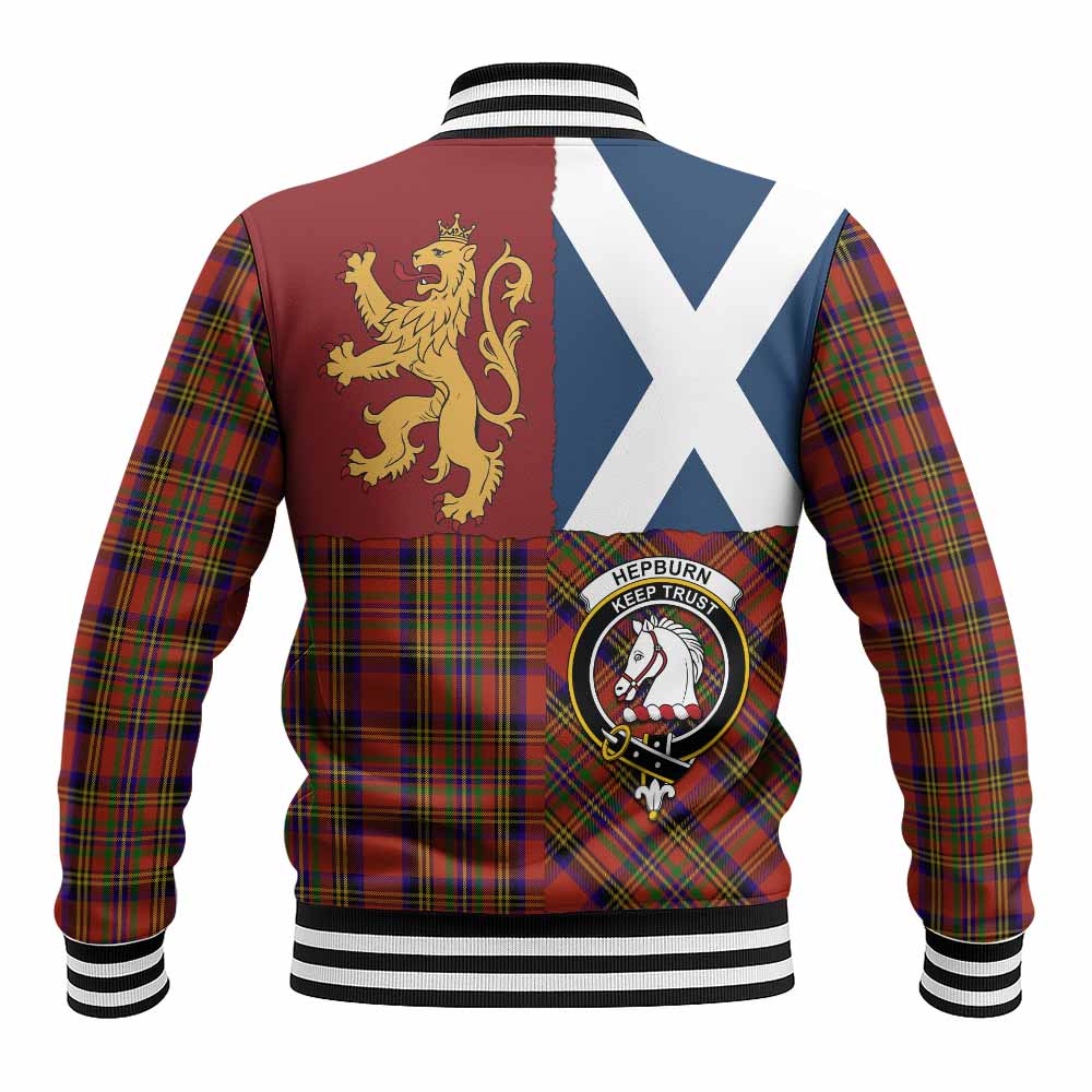 Hepburn Crest Tartan Baseball Jacket with Lion Rampant Saltire Style