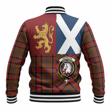 Hepburn Crest Tartan Baseball Jacket with Lion Rampant Saltire Style