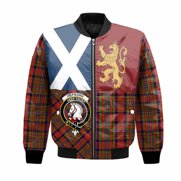 Hepburn Crest Tartan Bomber Jacket with Lion Rampant Saltire Style