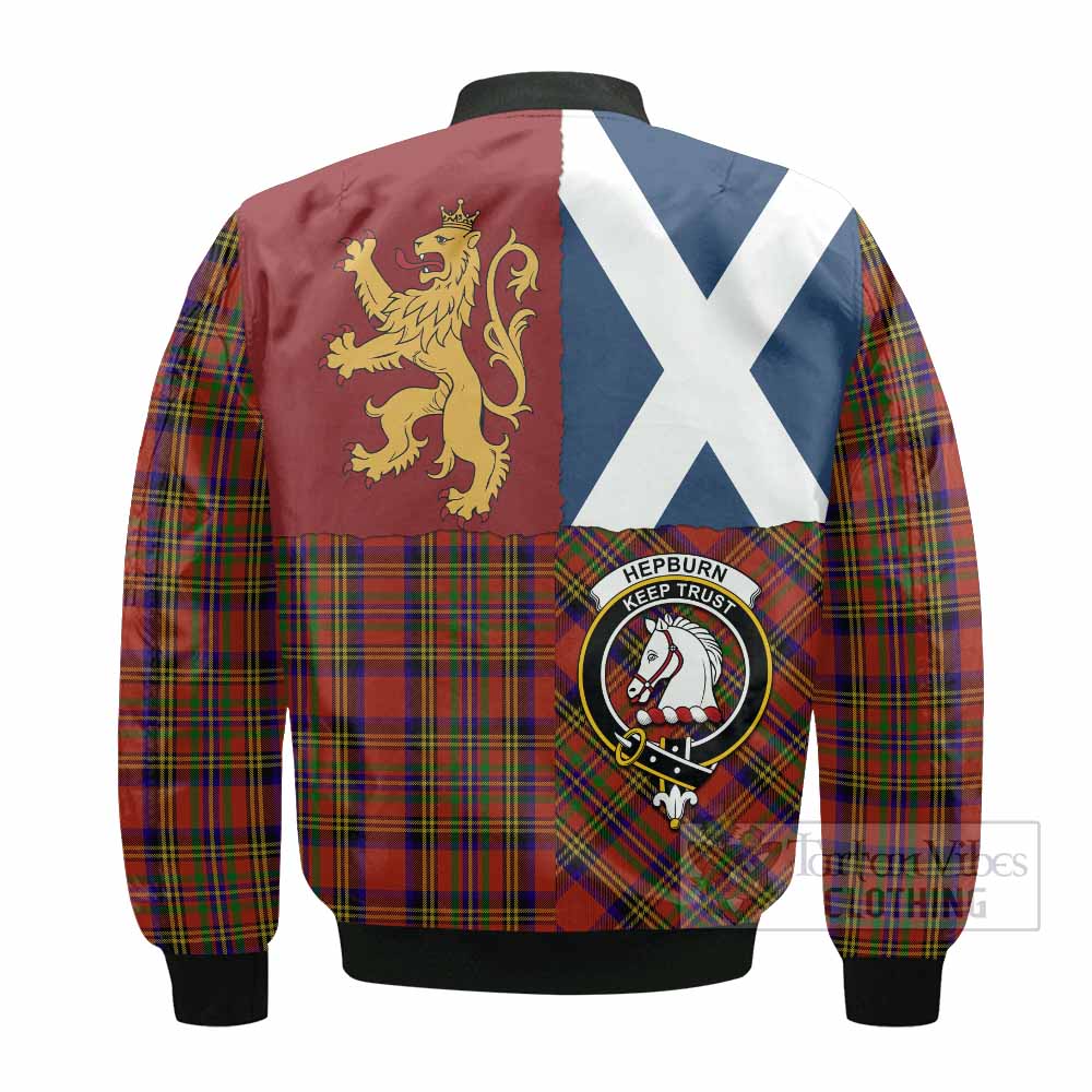 Hepburn Crest Tartan Bomber Jacket with Lion Rampant Saltire Style