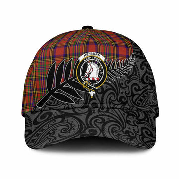 Hepburn Crest Tartan Classic Cap with New Zealand Silver Fern Half Style