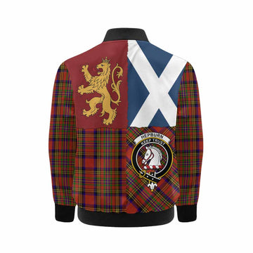 Hepburn Crest Tartan Kid Bomber Jacket with Lion Rampant Saltire Style