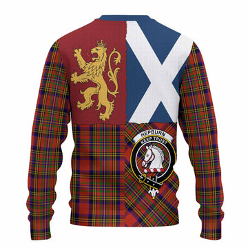 Hepburn Crest Tartan Knitted Sweater with Lion Rampant Saltire Style